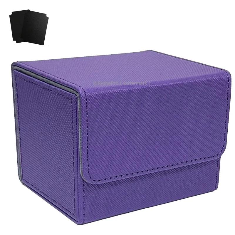 Commander Card Deck Box Fit 100+ Single Sleeved Card Storage Box Leather Magnet Magic Gathering Card Case for TCG CCG MTG Cards