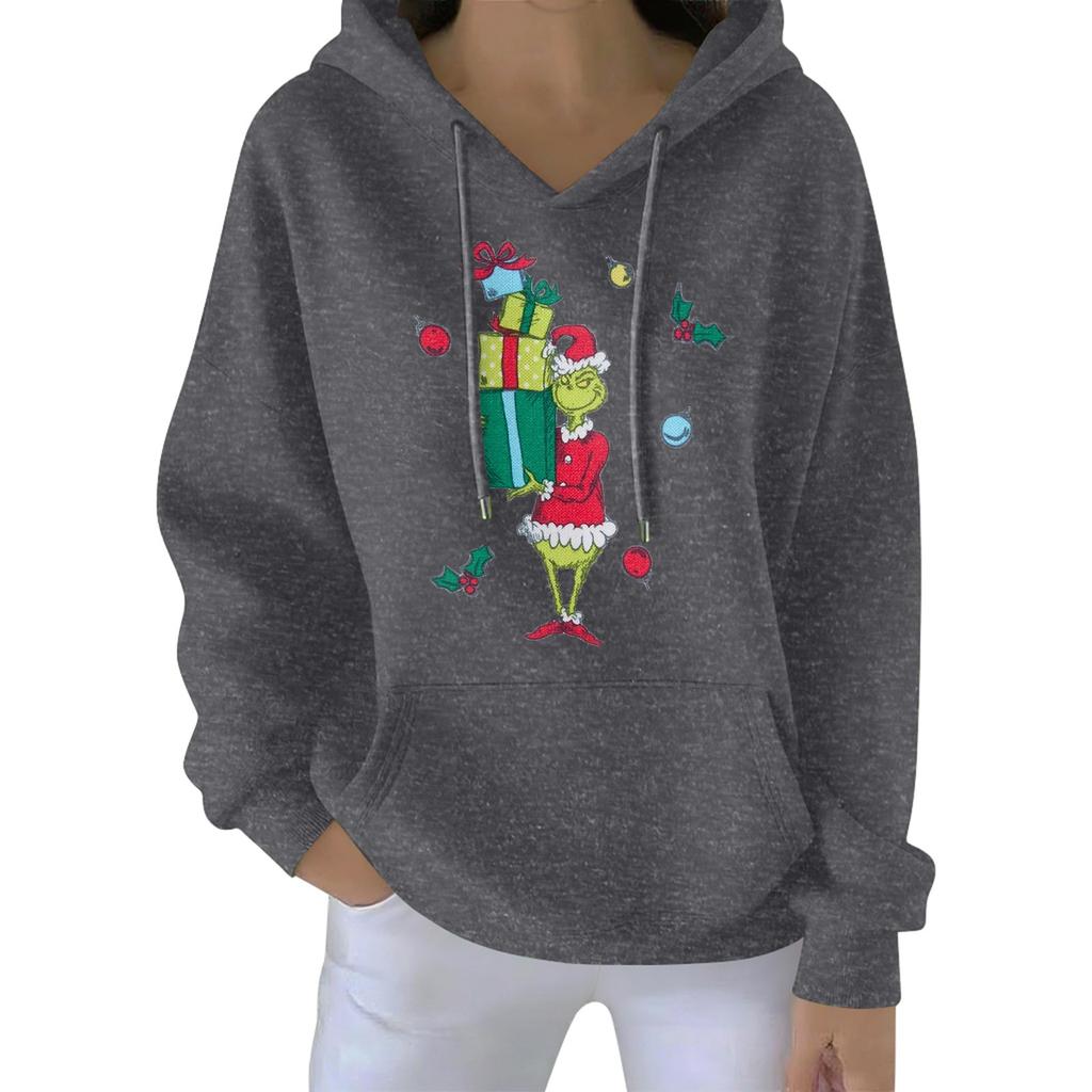 Women's Christmas  Hoodie Funny Cute Christmas Holiday Sweatshirt Pullover