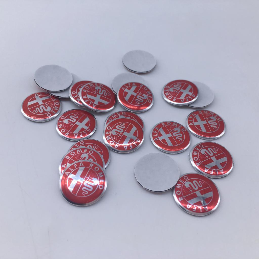 For Alfa Romeo 2026 Hot Sticker 10pcs 11mm 14mm 15mm Car Key new Black green gold red silver clover Emblem Stickers ForAlfa Rome