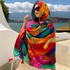 Fashion Women Beach Scarf Bohemia Flower Summer Hijab Shawls And Wraps Female Foulard Echarpe Designer Pashmina Bandana