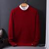 Men's Round Neck Wool Sweater - Korean Style Spring/Autumn/Winter Casual Knit Top