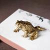 Brass Toad Figurine Brass Lucky Animal Frog Figure Model Statue Sculpture Toy Desktop Feng Shui Decoration Ornament Festival Gift