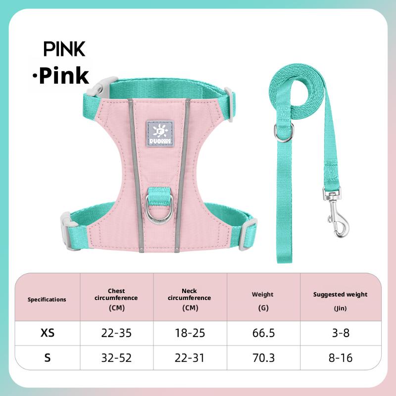 Adjustable Escape Proof Cat Harness Vest Reflective Taffeta Fabric Outdoor Walking Pet Harness for Kittens Small Dogs