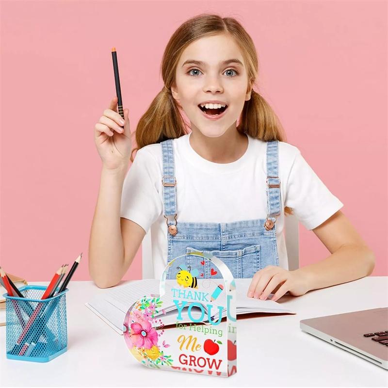 1PC Acrylic Heart Plaque For Teacher's Day Gifts, Best Teacher Ever Thank You,Paperweight Keepsake Gifts For Teacher Anniversary