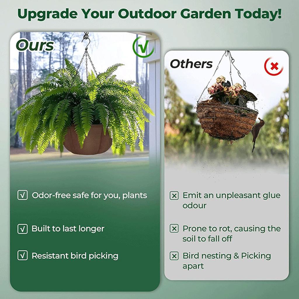 3 шт. самополивающиеся подвесные кашпо, корзины для посадки, цветочные горшки для дома, сада, с дышащим нетканым материалом