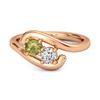 Peridot Two-Stone Bypass Ring - Sterling Silver Rose Gold Vermeil