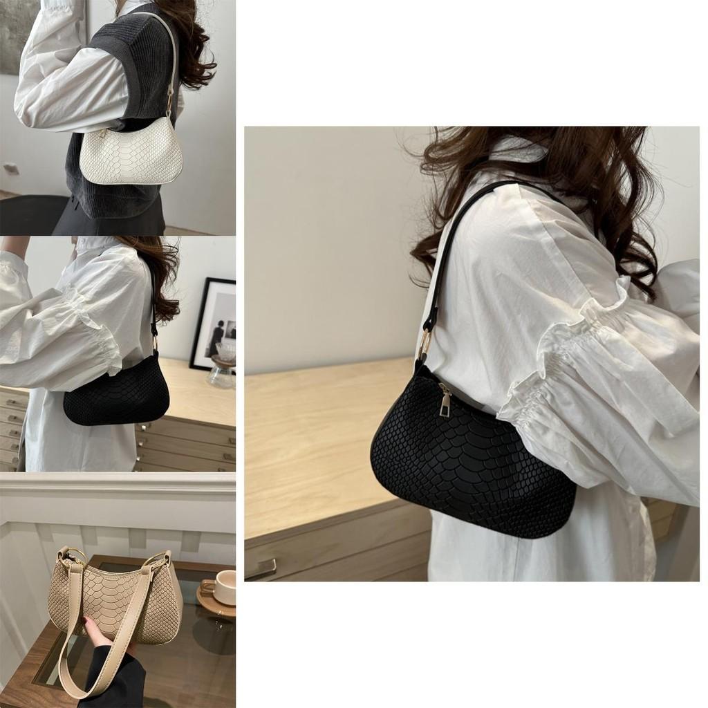 Chic Urban Minimalist Underarm Bag For Women Versatile Fall Fashion In Black Khaki Brown And White Colors