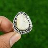 Mothers Day Deal Mother Of Pearl Stone Ethnic Stackable Ring 925 Sterling Silver