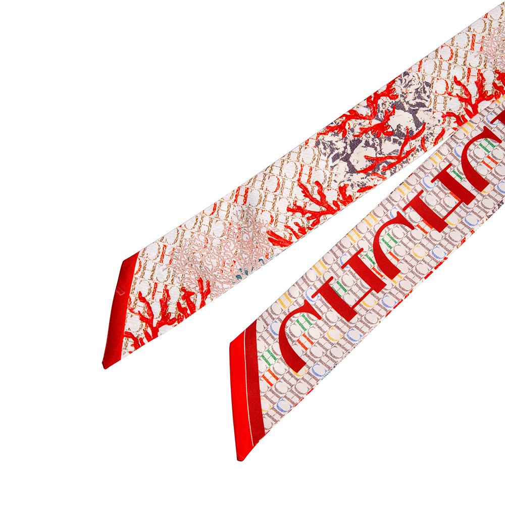 Brilliant Color Silk Scarf for Women – Trendy Light Luxury, High-End Flowing Collar Tie Decoration