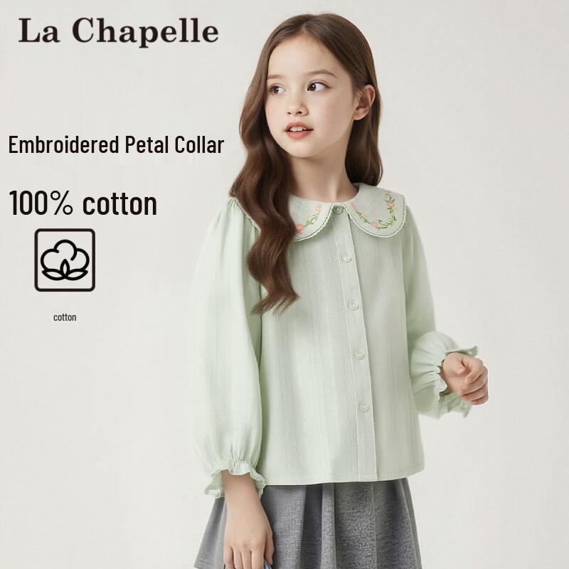La Chapelle Girls' Pure Cotton Long-Sleeve Casual Shirt