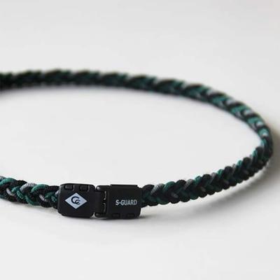 S-Guard X Fita Anti-Static Necklace (Size M Approx. 45cm, Black X Moss Green X Gray)