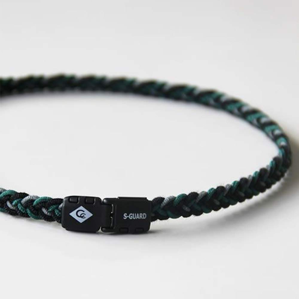 COLANCOLAN S-Guard x fita Anti-Static Necklace (Size M approx. 45cm, Black x Moss Green x Gray)
