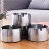 Newcomer 0.1 Drop-Proof Round Stainless Steel Ashtray for Home, Hotel, or Cafe – Creative Minimalist Design