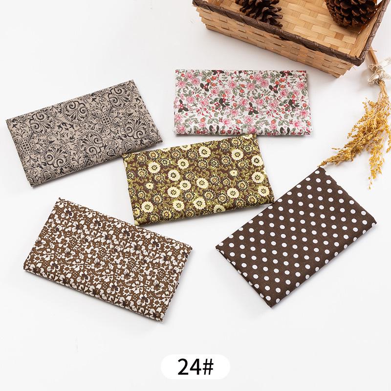 5pcs / Lot Printed Patchwork Cotton Fabric Doll Handmade Accessories Floral Fabrics for DIY