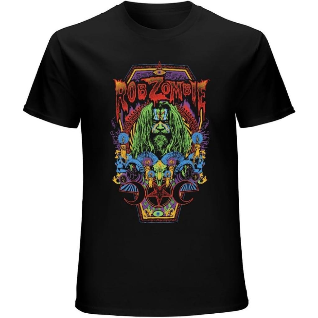 xhaxhi Men's T-Shirt Rob Zombie Soft Men's Workout Shirt Round Neck Sports T-Shirt for Men Breathable