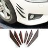 6pcs/set Decoration Diffuser Splitter Fins Body Spoiler Car Tuning Canards Valence Chin Car Universal Front Bumper Lip