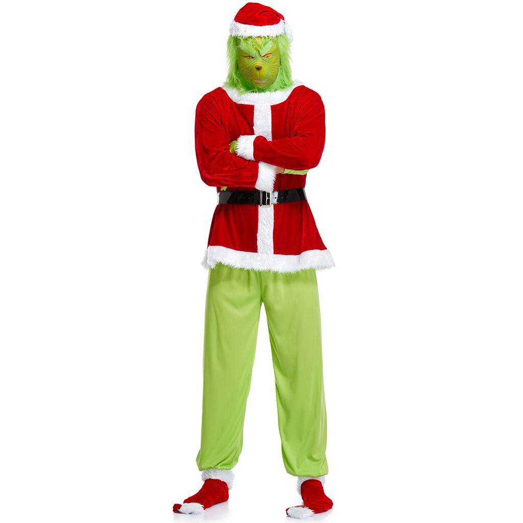 The Grinch Green Hair Monster Christmas Clothing 2025 New Christmas Clothing, Santa Claus Clothing