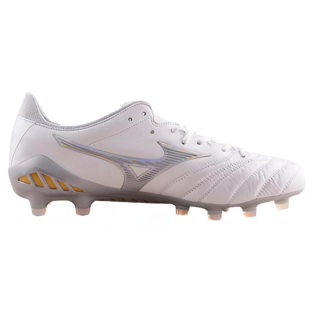 Mizuno Morelia Neo Comfortable Versatile FG (Rubber Long Studs) Slip-Resistant Durable Lightweight Soccer Shoes Men Sneaker White Silver P1GA238004