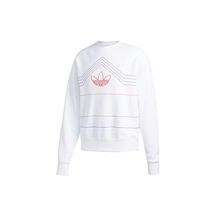 adidas Originals Trefoil Rivalry Ретро толстовка с круглым вырезом Мужские толстовки белые ED5660
