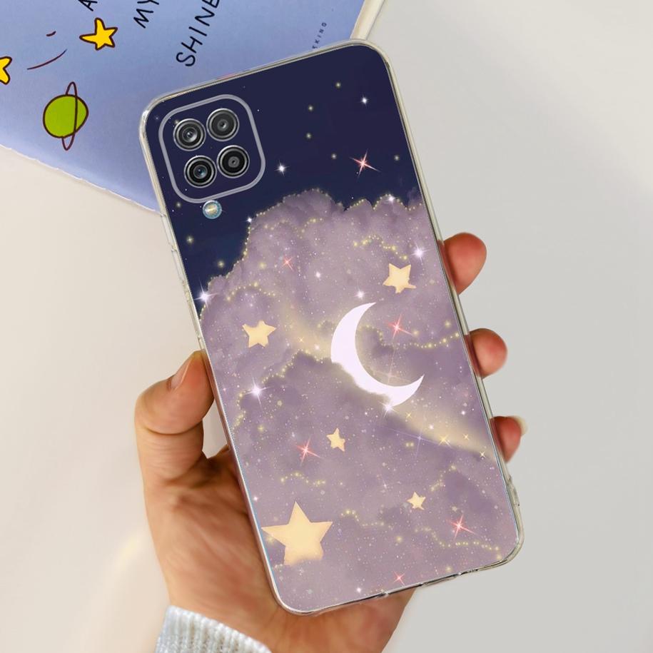 Чехол для Samsung Galaxy A12 Прозрачная накладка Модный Цветок Тонкий Мягкий ТПУ Чехол для Телефона Для Samsung A12 SM-A125F M12 F12 A 12 Capa