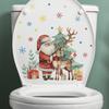 Catone Санта-Олененок Снежинка Туалет с ванной Наклейки для украшения дома в ванной