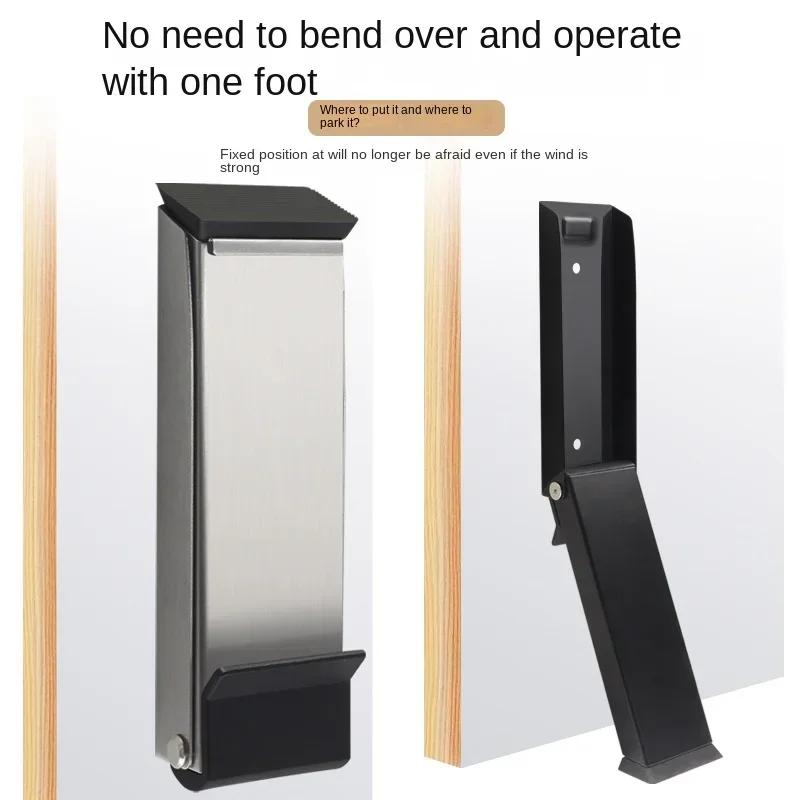 1 шт. защитный дверной стопор из нержавеющей стали с сильным присоской, защитные настенные устройства, скрытый бесшумный напольный держатель против столкновений для дома и отеля