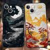 Мультяшный чехол для телефона с рисунком горы для iPhone 16 15 14 13 12 Pro Max 11 Pro Max 7 8 Plus XS XR Ударопрочный мягкий чехол-сумка