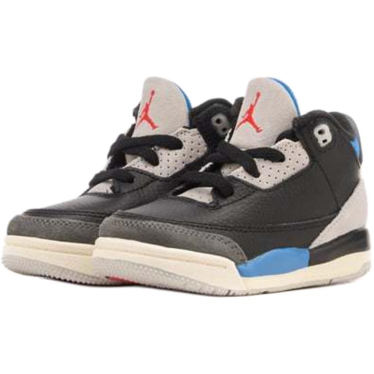 Air Jordan 3 Retro OG TD Rare Air Детские кроссовки Черный Чилийский-красный Нейтрально-серый IB8966-004