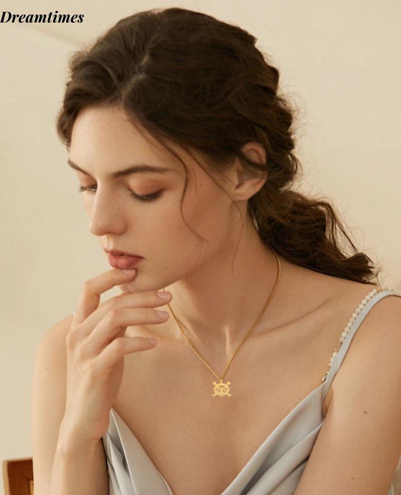 Готическое мужское аниме ожерелье-чокер из нержавеющей стали с лицом скелета, модное украшение в стиле панк, подарок