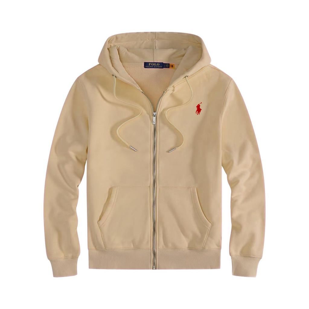 Men's Fleece-Lined Hooded Jacket with Zipper and Embroidery - Fashionable Autumn/Winter Casual Sweatshirt