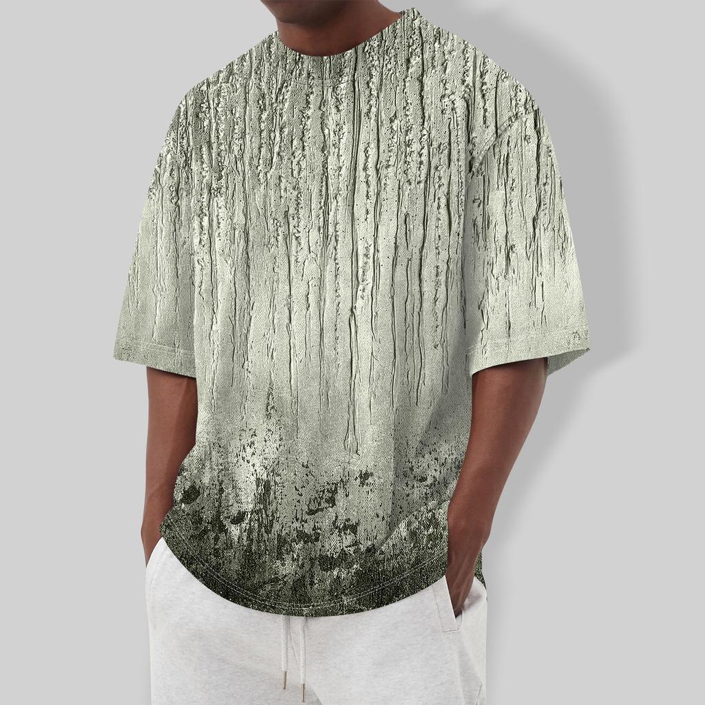 Летняя мужская популярная футболка с круглым вырезом и коротким рукавом с принтом