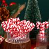 6/12/24Pcs Christmas Decoration Plastic Candy Canes DIY Hanging Xmas Tree Ornaments for Home Decor Party New Year Gift Accessory
