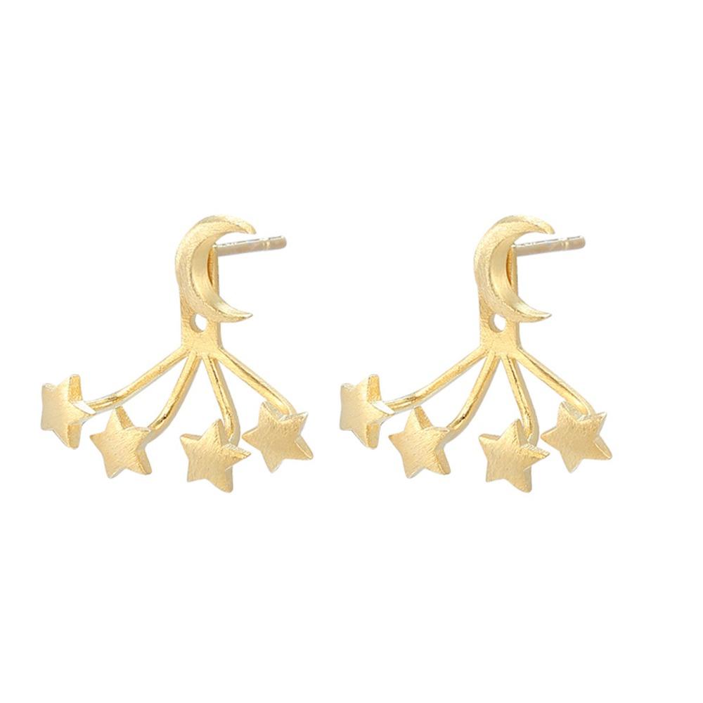 Золотая Звезда Луна Серьги Пусеты Серебро Висячие Звезды Пусеты Отпуск
