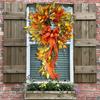 Fall Wreath Rustic Durable Plastic Front Door Autumn Farmhouse Wreath for Thanksgiving