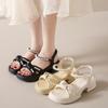 Fashion 2024 Summer New Fairy Style Thick Sole Sandals for Women Fashion Pearl Shoes Sandals Fashion Peep Toe Casual Dress Sandalies