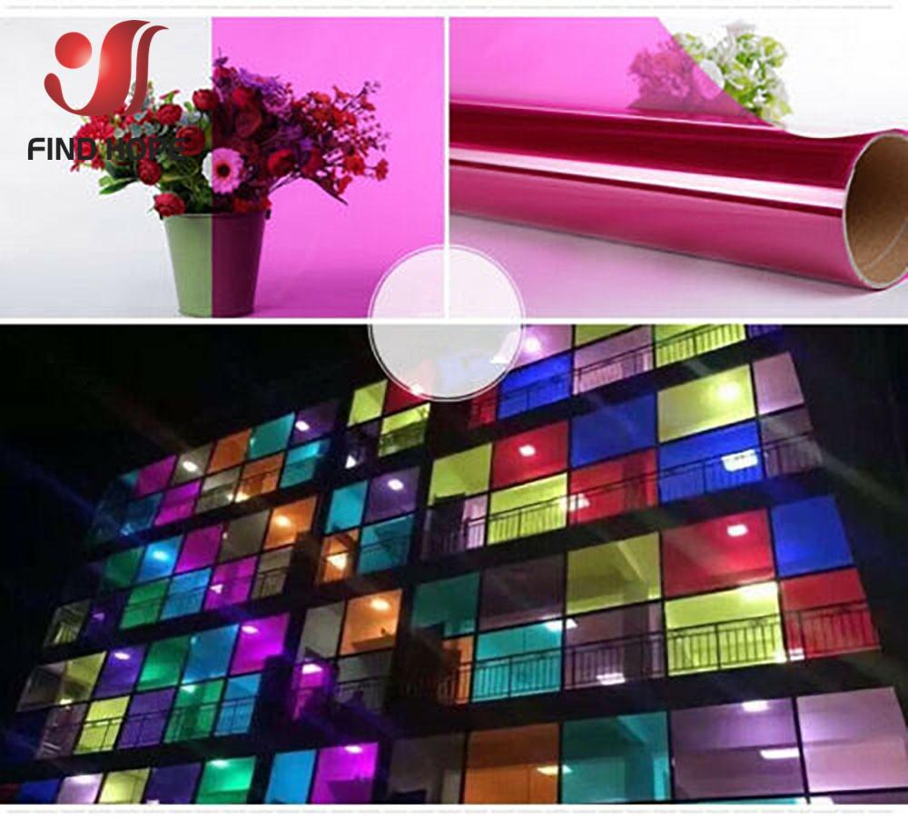 Прозрачная оконная пленка многоцветная солнечная тонировка самоклеящаяся витражная декоративная виниловая пленка рулон DIY A4 20/40*120 см