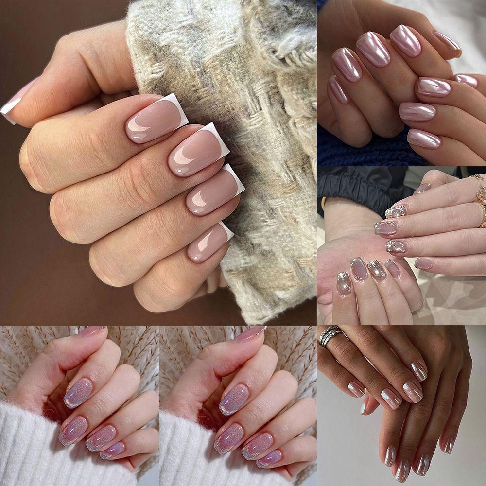 Длинные квадратные накладные ниалы Френч-пресс на ногтях Новые типсы для женщин и девочек