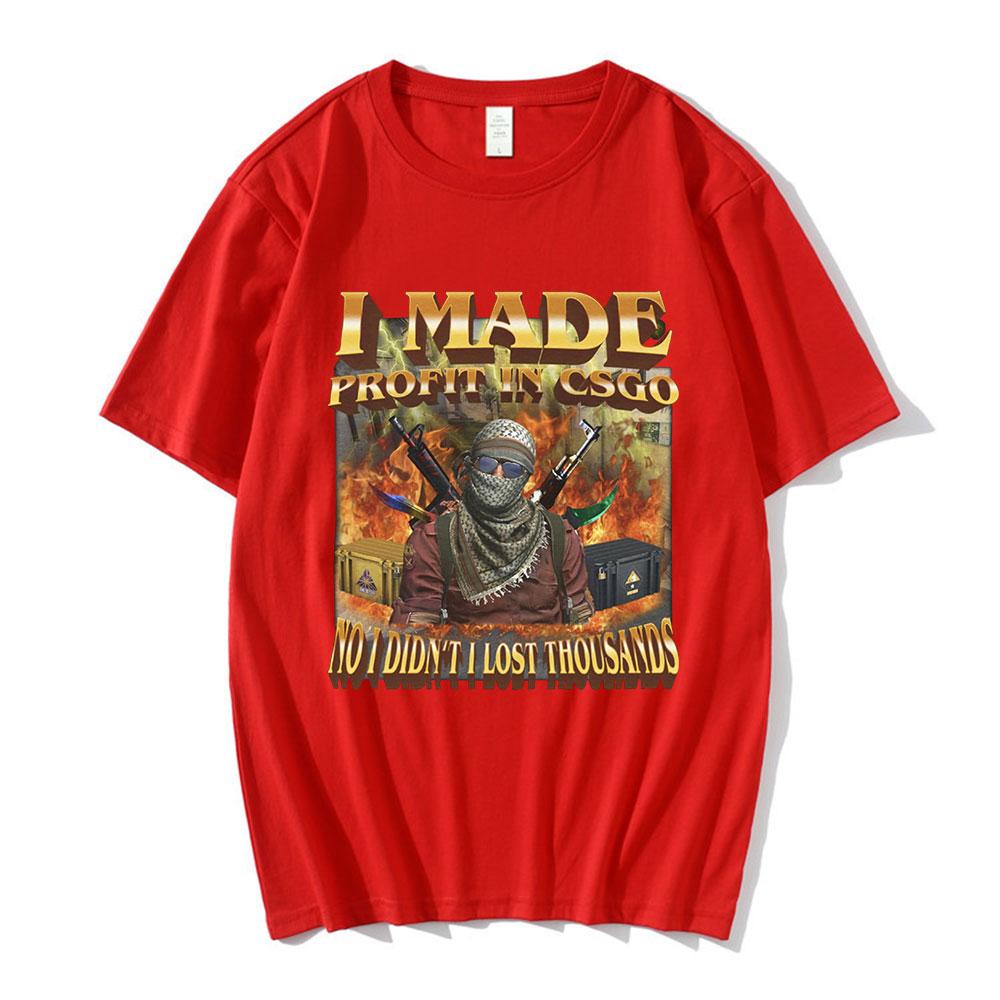 I Made Profit Meme Graphic TShirt Unisex Women Fashion Vintage Tshirts 100 Cotton Casual Oversized Tee Shirt Harajuku Streetwear