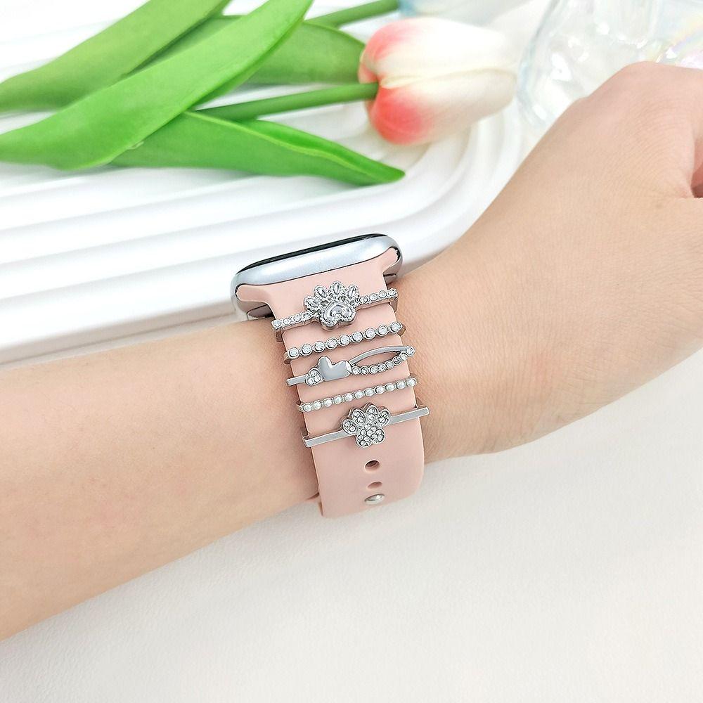 Металлический ремешок для часов, орнамент, браслет, подвески, модное декоративное кольцо, ремешок, аксессуары