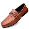 Fashiongenuine Leather Men Casual Shoe Crocodile Pattern Fashion Luxury Brand Mens Loafers Moccasins Breathable Black Driving Shoes Men