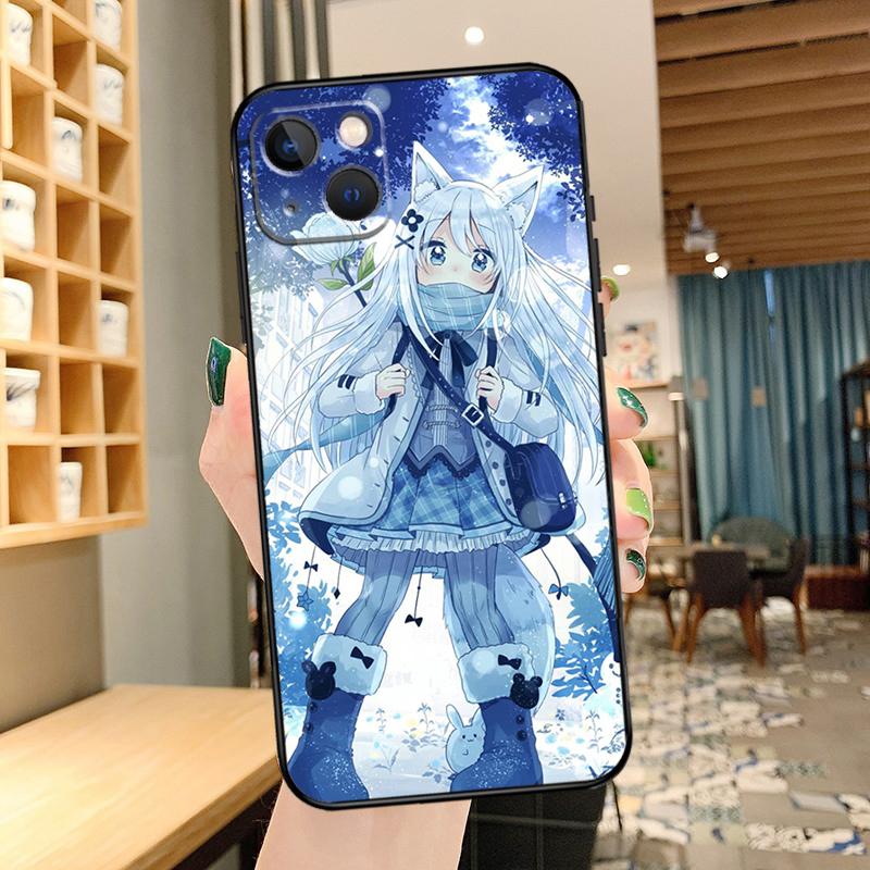 Чехол для телефона Аниме Девушка-кошка для iPhone 15 Pro Max 14 13 12 11 16 17 Pro Max mini 15 16 Plus 16e 17 Air Cover