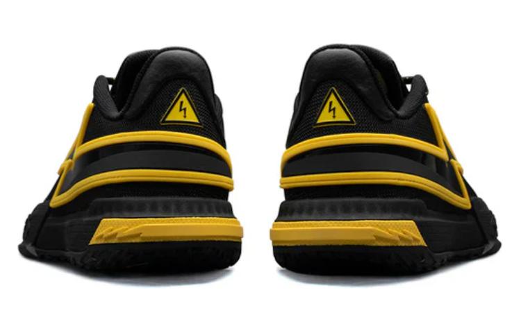 Li Ning Кроссовки для баскетбола Wade Flash, удобные, нескользящие, низкие, мужские, черные с желтым, ABPU027-2
