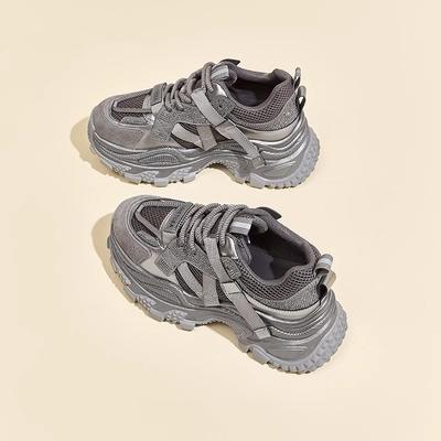 Издание платформа папины кроссовки женские новые осенние ретро серо-красные спортивные маленькие повседневные туфли