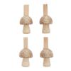 4 Gold Glittered Wooden Mushroom Clips