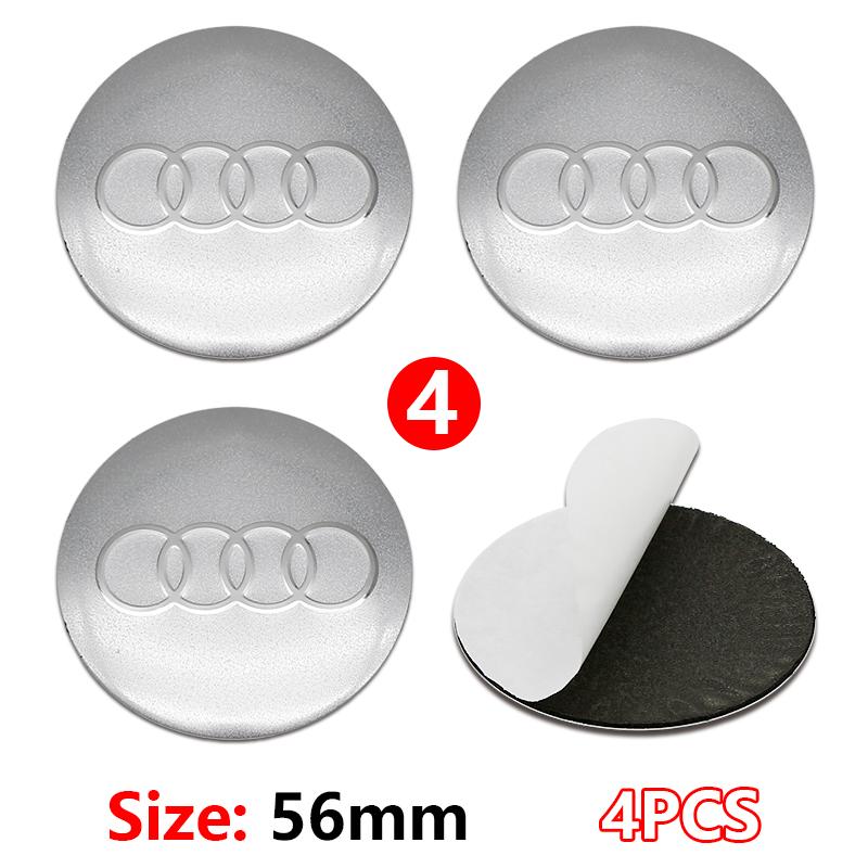 4Pcs 56mm Wheel Rim Hubcap Identity Overlay For Audi RS B8 B9 S A3 8V A4A6 C7 C6 A5 Q3 Q5 Q7 A1 Motorsport Tuning Accessory
