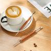 Stainless Steel & Wood Coffee Latte Art Needle - Professional Tool for Carving and Crocheting Designs