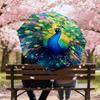 1PC peacock colorful Automatic Open/Close Umbrella with Windproof, 8-Rib Sturdy Canopy, Durable Ribs, Fashionable Design, Outdoor Accessory, Fun Prin,