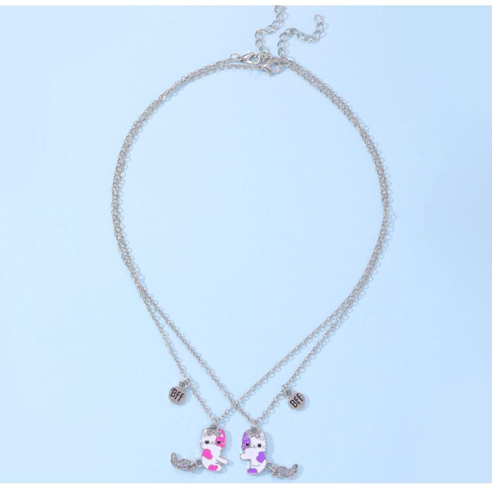 Гальванизированная мультяшная подвеска-ожерелье цинк цинковый сплав магнитное ожерелье лучший друг магнитное ожерелье дети