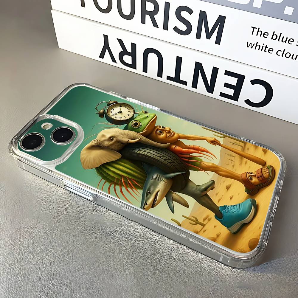 Tung Sahur Tralalero Tralala Чехол для телефона для iPhone 17,16,15,14,13,12,11 Pro,Max,Plus,X,XS,XR,SE4,E Mini Прозрачный мягкий чехол