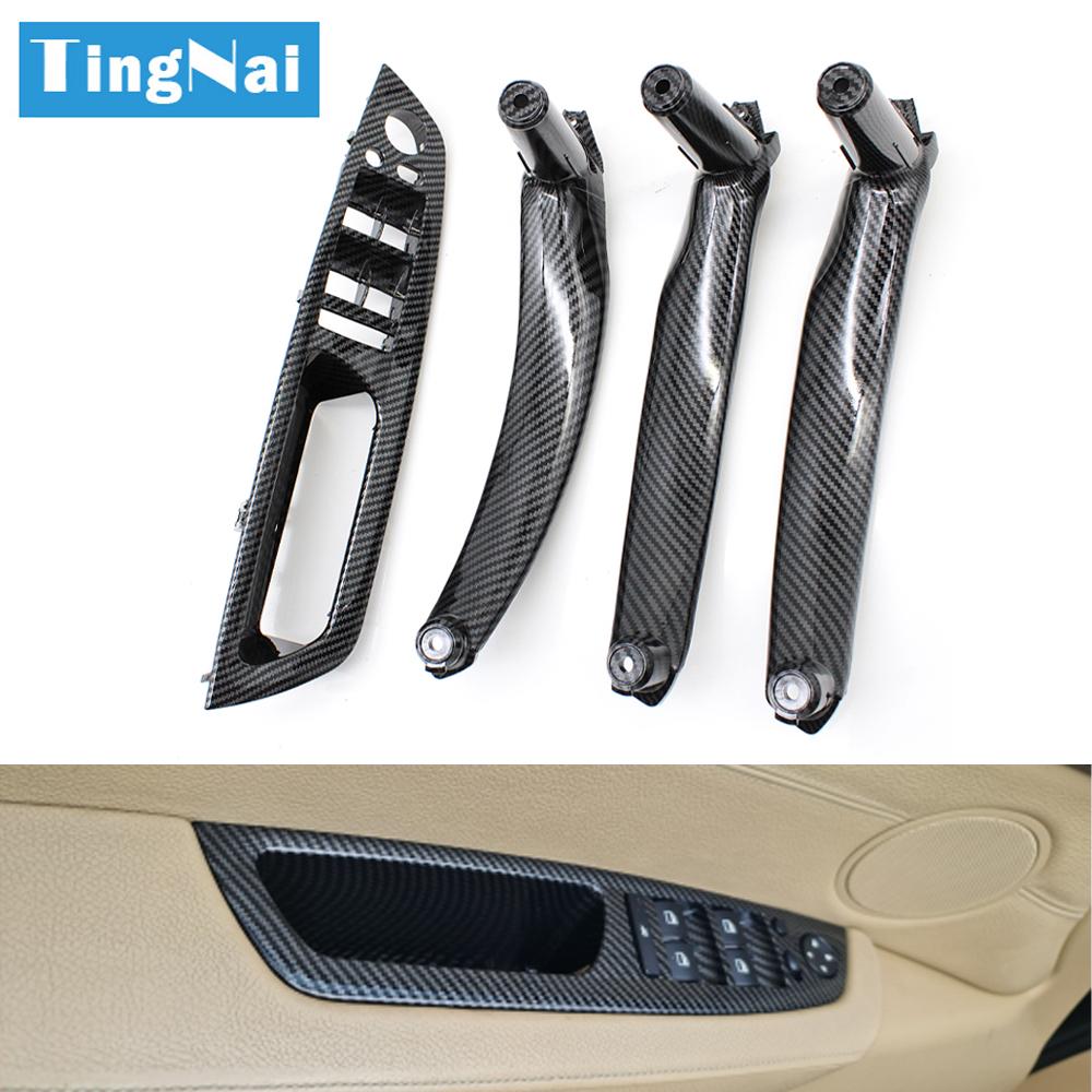 4pcs Set LHD RHD Interior Door Armrest Pull Handle Cover Trim Replacement For BMW X5 X6 E70 E71 E72